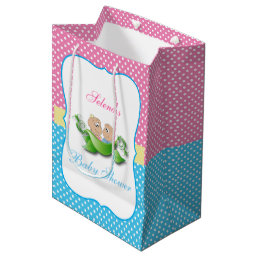 Twin Boy and Girl Baby Shower Medium Gift Bag