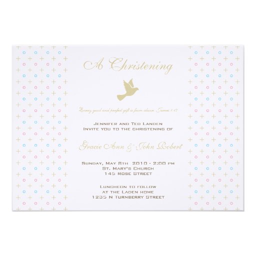 Twin Boy And Girl Baptism Invitations 7