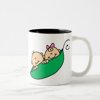 Twin Boy And Girl In Pea Pod Two-tone Coffee Mug by new_baby at Zazzle