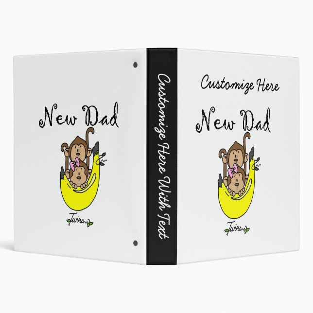 Twin Boy and Girl New Dad Gifts Binder (Background)
