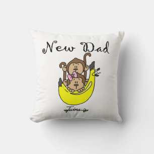 Twin Boy and Girl New Dad Gifts Throw Pillow