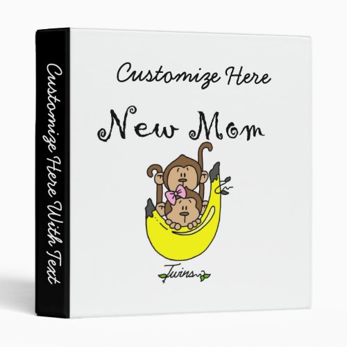 Twin Boy and GIrl New Mom Gifts 3 Ring Binder