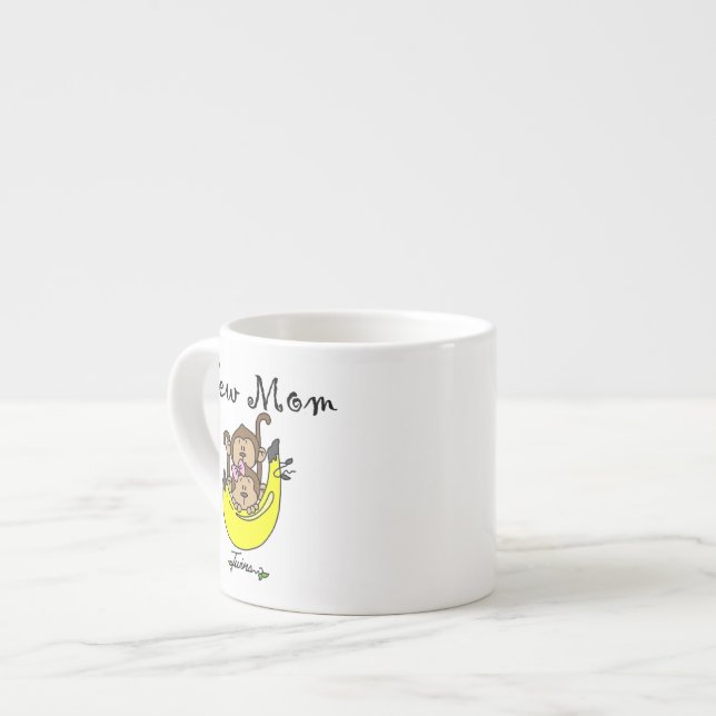 Twin Boy and GIrl New Mom Gifts Espresso Cup (Front Left)