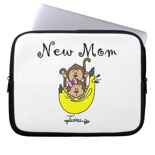 Twin Boy and GIrl New Mom Gifts Laptop Sleeve (Front)