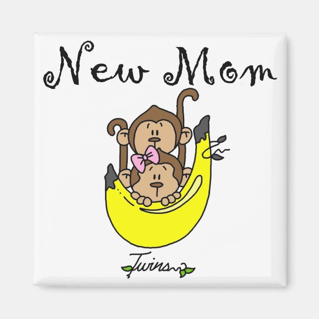 Twin Boy and Girl New Mom Tshirts Magnet (Front)