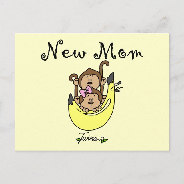 Twin Boy and Girl New Mom Tshirts Postcard (Front)