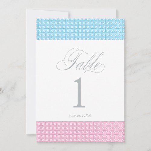 Twin Boy and Girl  Table Number Card