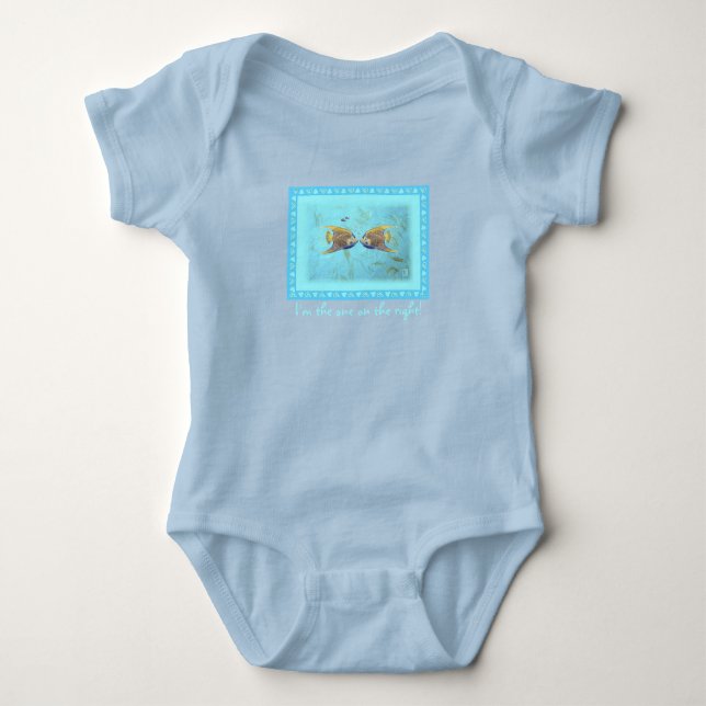 Twin Boy Angelfish Baby Bodysuit (Front)