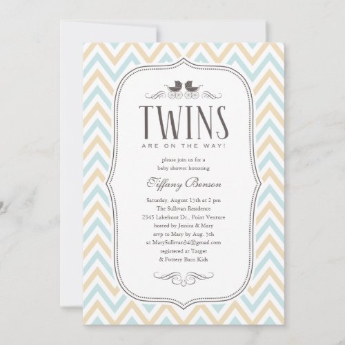 Twin Boy Baby Shower Invitations