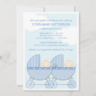 Twin Boy Blue Carriage Happy Baby Shower