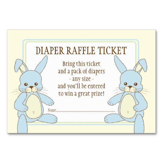 Twin Boy Bunny Rabbits Baby Shower Diaper Raffle Table Number