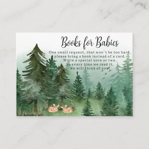 Twin Boy Deer Woodland Book Request Enclosure Card