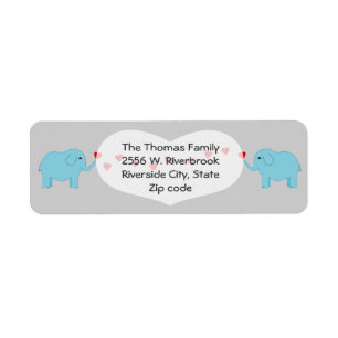 Twin Boy Elephants Return Label