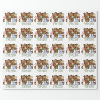 It's A Boy Girl Twin Baby Shower Wrapping Paper