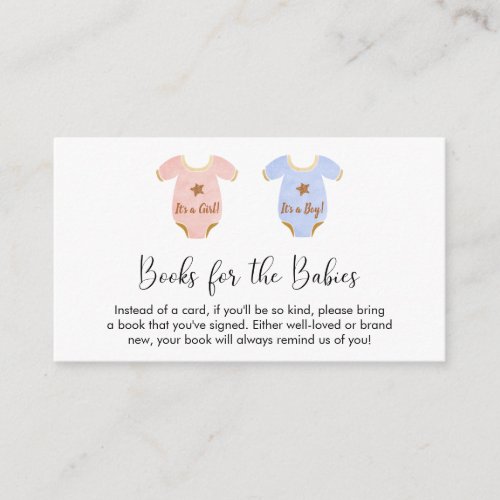 Twin Boy Girl Books For Babies Shower Enclosure Card