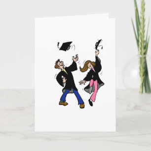 Twin Boy & Girl Graduates Card