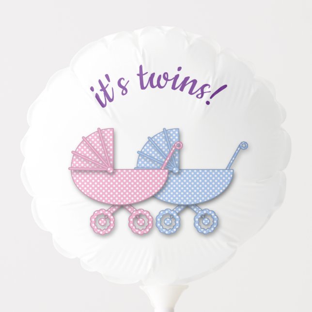 twin boy &  girl polka dot - balloon (Front)