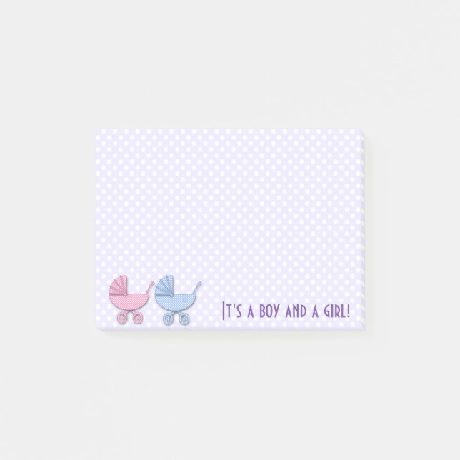 twin boy & girl polka dots - notes pad (Front)