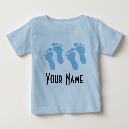 Twin Boy Personalized Baby Footprints Baby T-Shirt