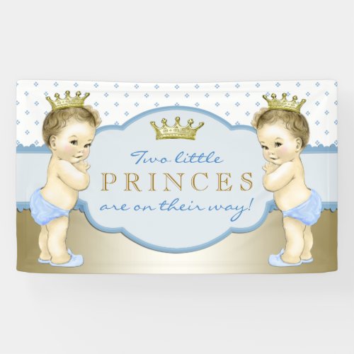 Twin Boy Prince Baby Shower Banner