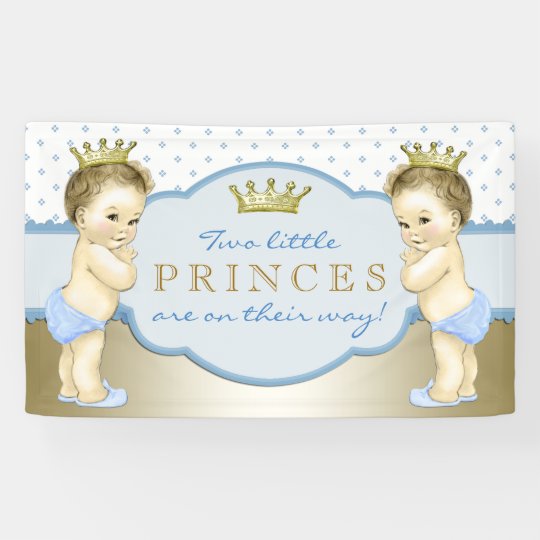 Twin Boy Prince Baby Shower Banner Zazzle Com