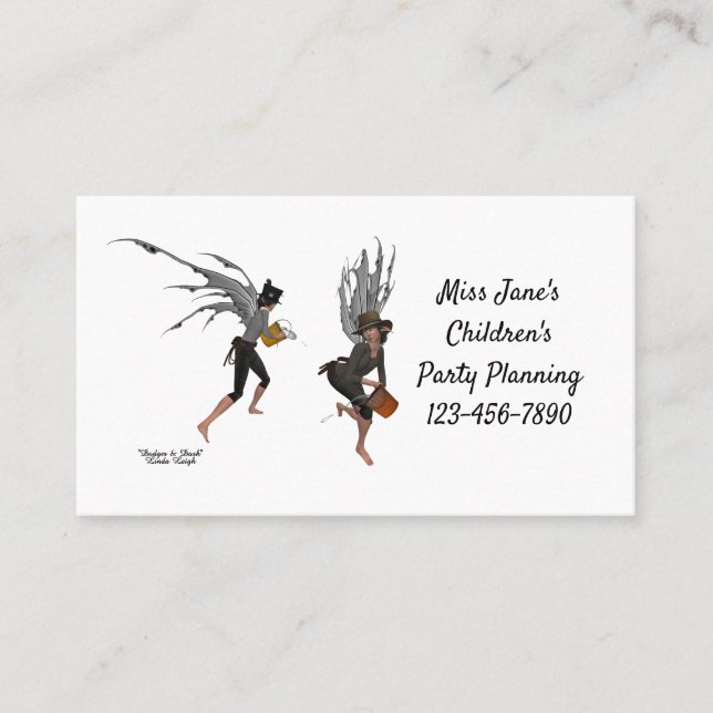 Twin Boy Rain Faeries Business Card (Front)