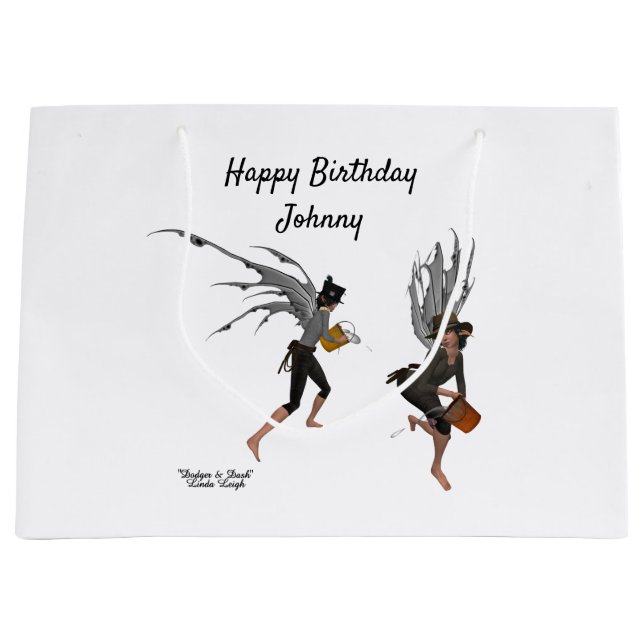 Twin Boy Rain Faeries Gift Bag (Front)