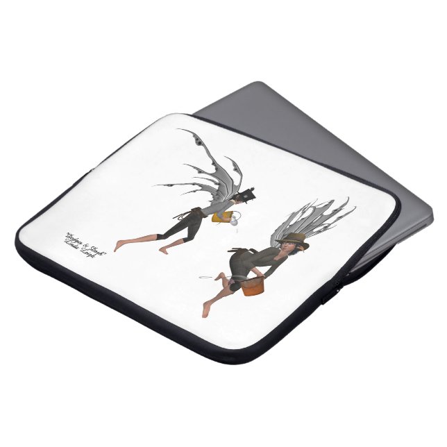 Twin Boy Rain Faeries Laptop Sleeve (Front Top)