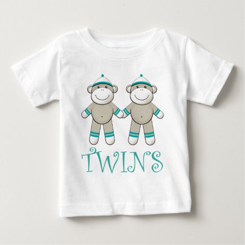 Twin Boy Sock Monkey T_shirt