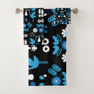 Twin Boy Stalk Delivery Blue Bath Towel Set