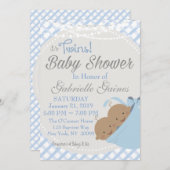 Twin Boys African American Baby Shower Invitation (Front/Back)
