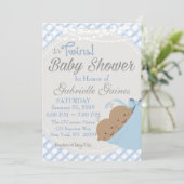Twin Boys African American Baby Shower Invitation (Standing Front)