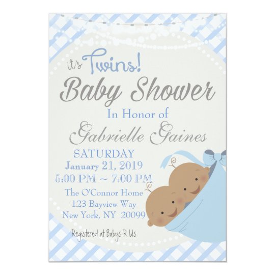 Twin Boys African American Baby Shower Invitation | Zazzle.com