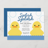 twin boys ANY AGE rubber DUCKY BIRTHDAY party Invitation (Front/Back)