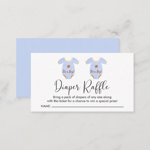 Twin Boys Baby Shower Diaper Raffle Enclosure Card