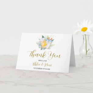 Twin Boys Baby Shower Folded Thank You Card