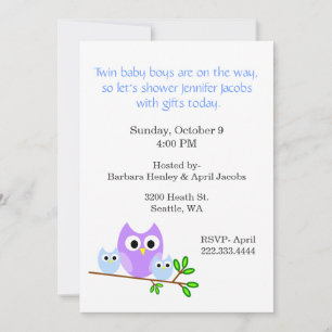Twin Boys Baby Shower Invitation