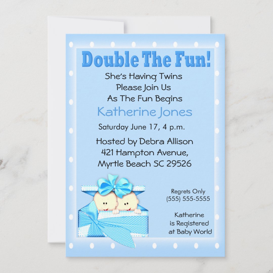 Twin Boys Baby Shower Invitations Zazzle