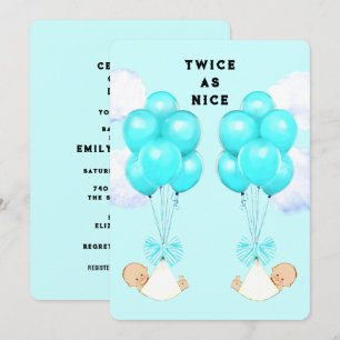 Twin Boys Baby Shower Invitations