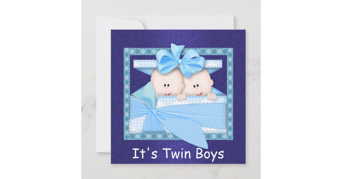 Twin BOYS Baby Shower Invitations Zazzle