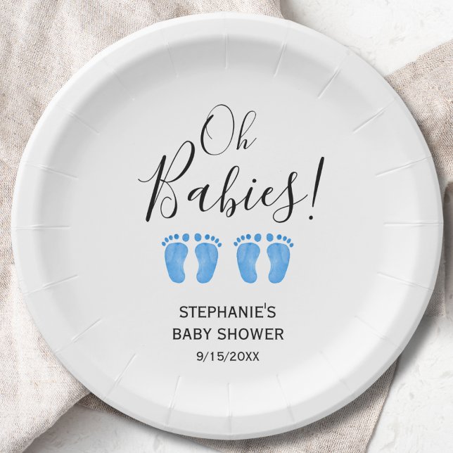 Twin Boys' Baby Shower Paper Plates (Creator Uploaded)