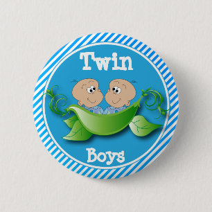 Twin Boys   Baby Shower Theme Pinback Button