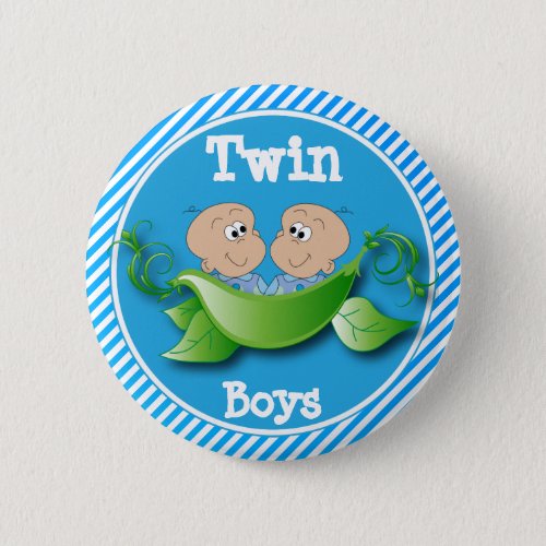 Twin Boys  Baby Shower Theme Pinback Button