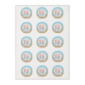 Twin Boy's Baby Shower Watercolor Animals Edible Frosting Rounds (Sheet)