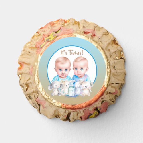 Twin Boys Baby Shower Watercolor Animals Reeses Peanut Butter Cups