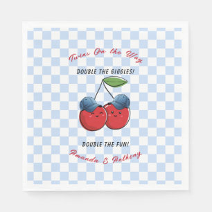 Twin Boys Baseball Ball Paper Napkins Baby Shower