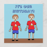 Twin Boys Birthday Invitation