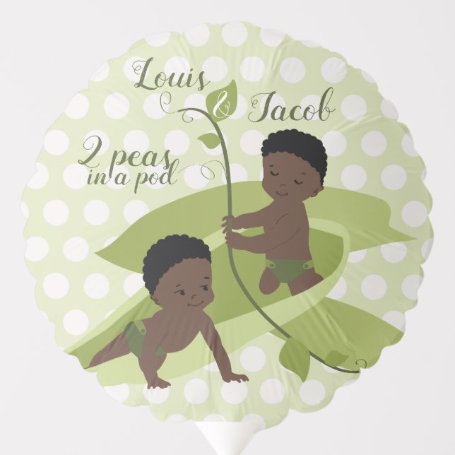 Twin Boys Birthday or Baby Shower Balloons (Front)