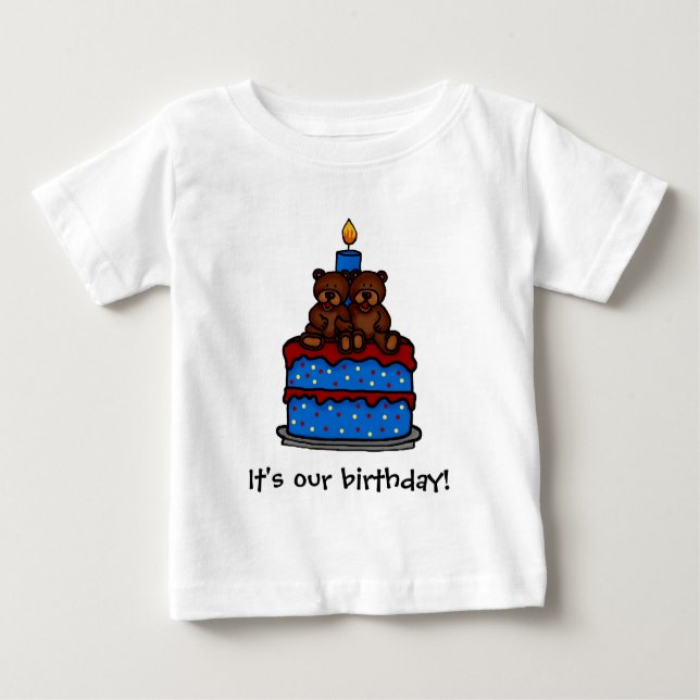 Twin boys Birthday t-shirts (Front)