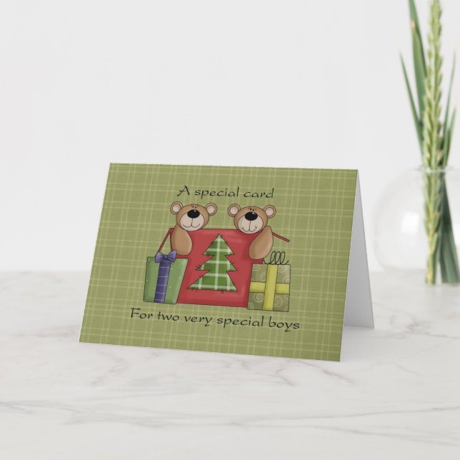 Twin Boys Christmas Card (Front)
